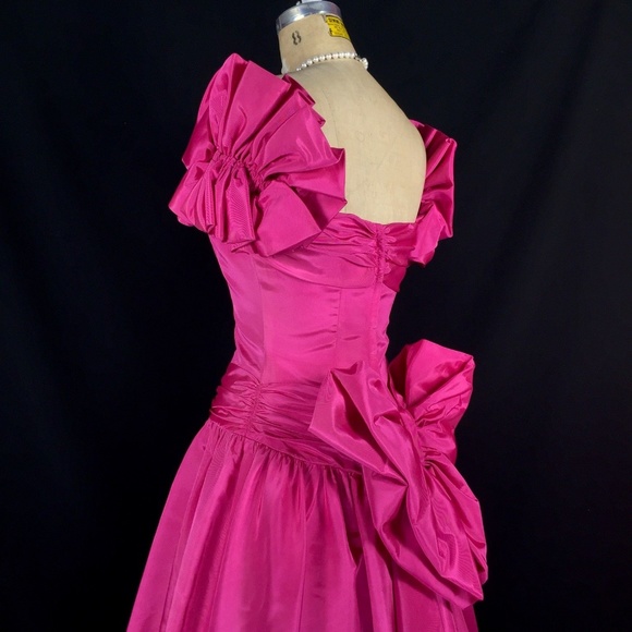 pink taffeta bridesmaid dress